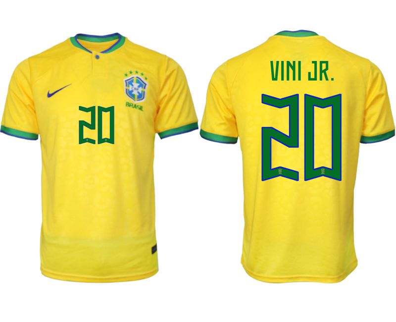 Men 2022 World Cup National Team Brazil home aaa version yellow 20 Soccer Jersey